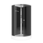 Душевая кабина Domani-Spa Simple 90х90х218 см стекло тонированное 4 мм с низким поддоном полукруг