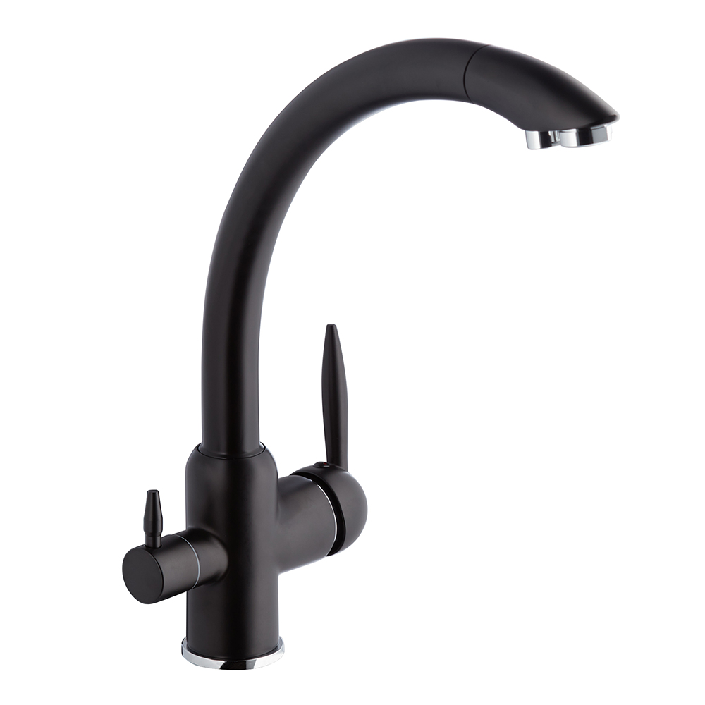 original-20645.jpg Смеситель для кухни Lavelly Poseidon черный с высоким изливом с подключением к фильтру однорычажный (673092) — изображение 1