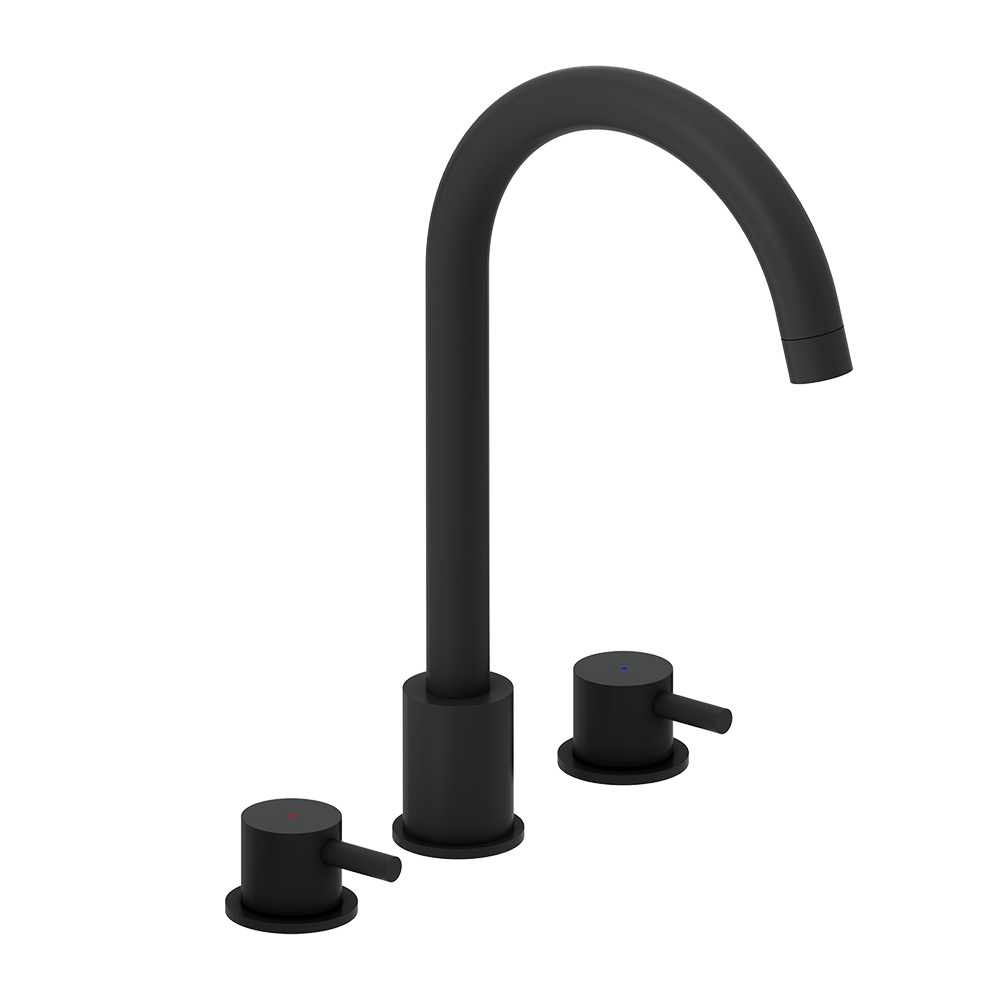 original-20664.jpg Смеситель для раковины встраиваемый Damixa Scandinavian Pure черный двухрычажный с поворотным изливом (360200300) — изображение 1