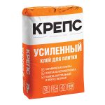 Клей для плитки/ керамогранита/ камня Крепс Усиленный серый класс C1 T 25 кг