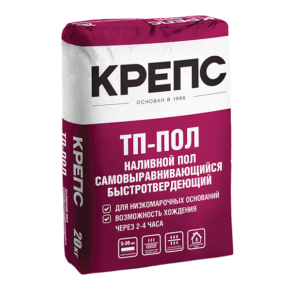original-20728.jpg Ровнитель (наливной пол) универсальный Крепс ТП-пол самовыравнивающийся 20 кг — изображение 1