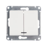 Выключатель Systeme Electric Glossa двухклавишный встраиваемый белый с подсветкой (GSL000153)