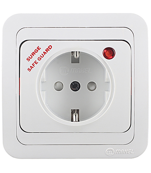 original-20854.jpg Розетка Makel Mimoza встраиваемая белая с сетевым фильтром со шторками (14002139) — изображение 1