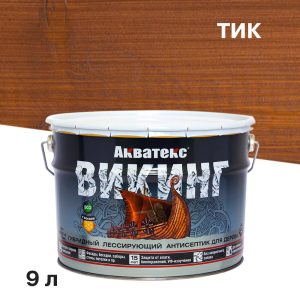 Антисептик Акватекс Викинг декоративный для дерева тик 9 л