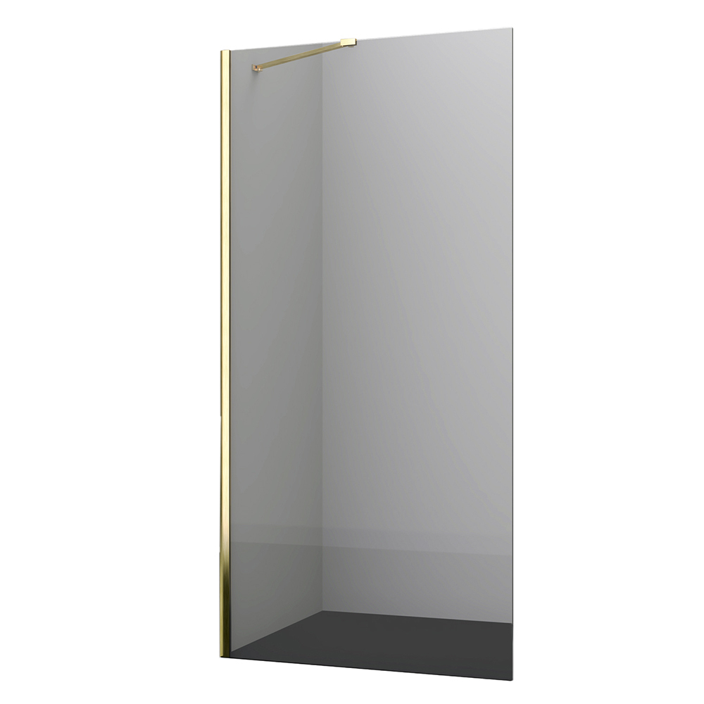 original-21032.jpg Душевая перегородка Walk in WasserKraft Aisch золото 100х200 см стекло прозрачное 6 мм (55W44) — изображение 1