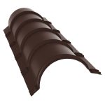 Конек для металлочерепицы 300х110 мм 2 м полукруглый коричневый RAL 8017