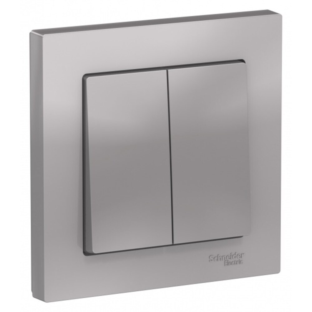 original-21217.jpg Выключатель Systeme Electric AtlasDesign двухклавишный встраиваемый алюминий (ATN000352) — изображение 1