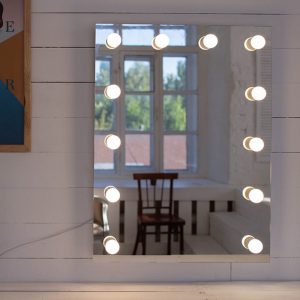 Зеркало настенное с лампочками Anabel 600х800 мм гримерное белое