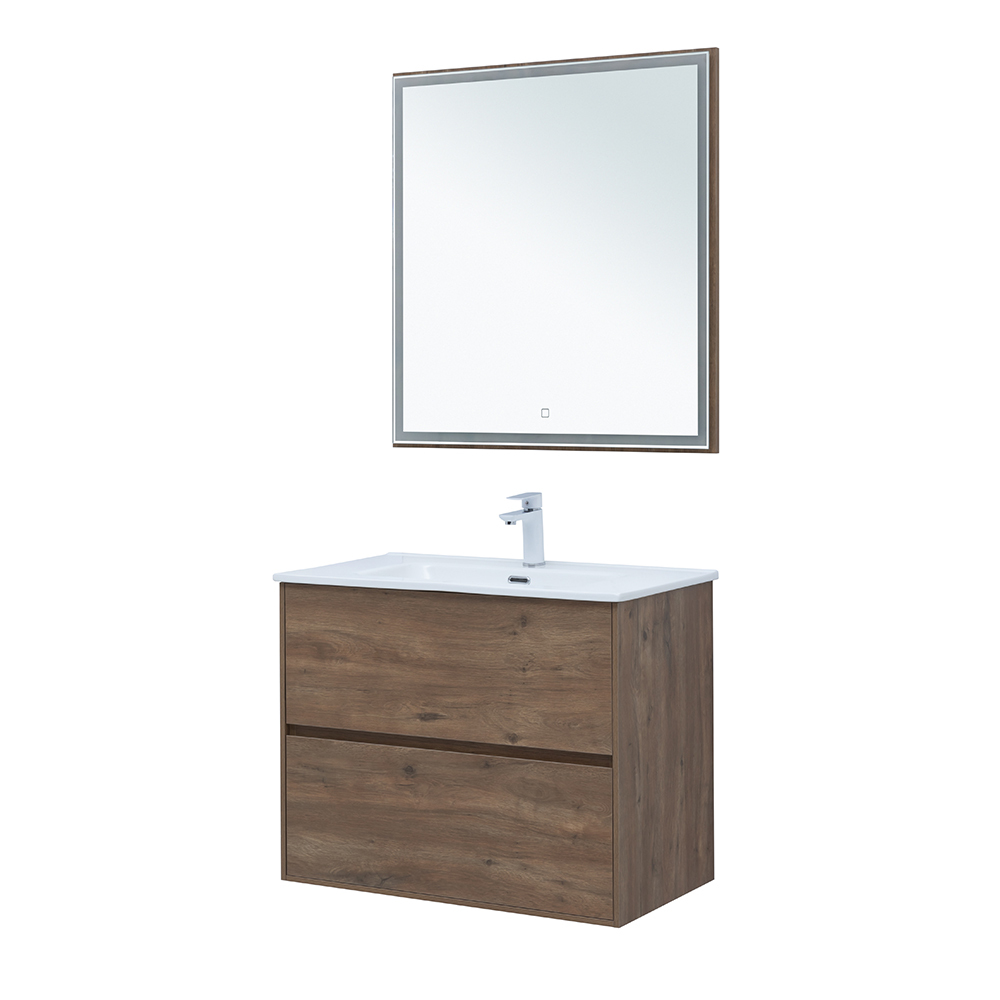 original-21324.jpg Тумба под раковину Lavelly Cube 80 см подвесная дуб рустик (00316636) — изображение 1