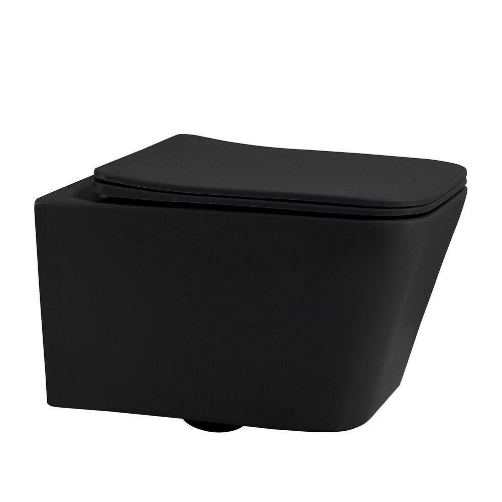 original-21398.jpg Унитаз подвесной Abber Rechteck безободковый черный с сиденьем дюропласт микролифт (AC1201MB) — изображение 1