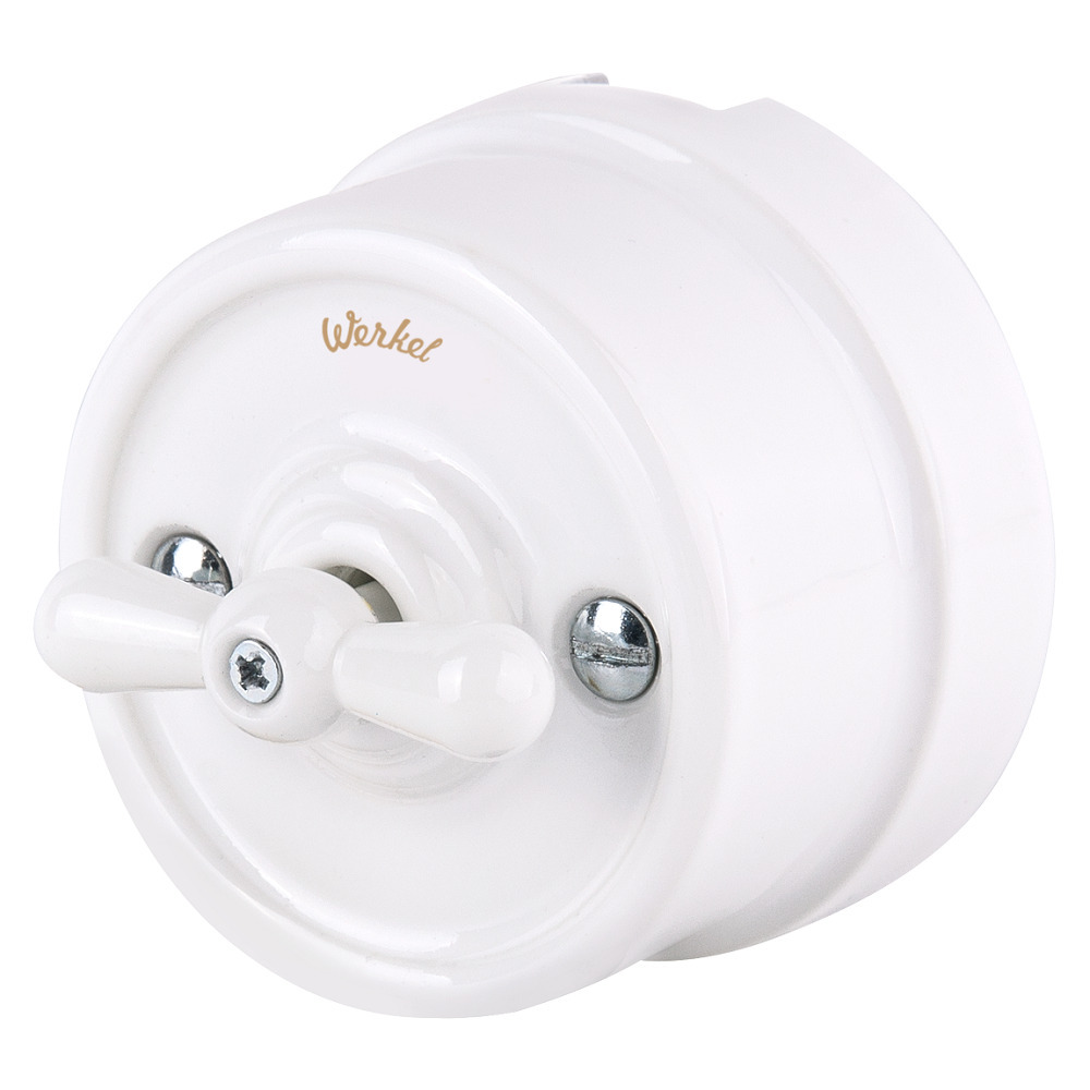 original-21414.jpg Переключатель Werkel Ретро одноклавишный накладной белый (a051317) — изображение 1
