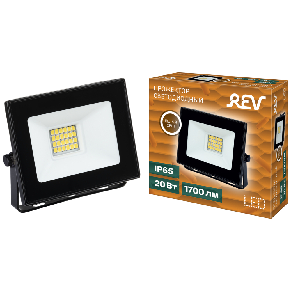 original-21435.jpg Прожектор светодиодный Rev ДО-20 4000К 20 Вт IP65 черный — изображение 1