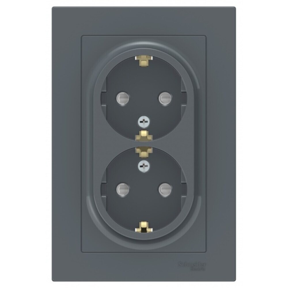 original-21561.jpg Розетка Systeme Electric AtlasDesign встраиваемая грифель со шторками (ATN000726) — изображение 1