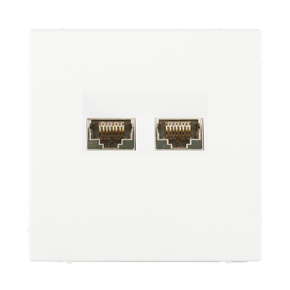 original-21663.jpg Розетка компьютерная Systeme Electric ArtGallery встраиваемая белая 2хRJ45 (GAL000188) — изображение 1