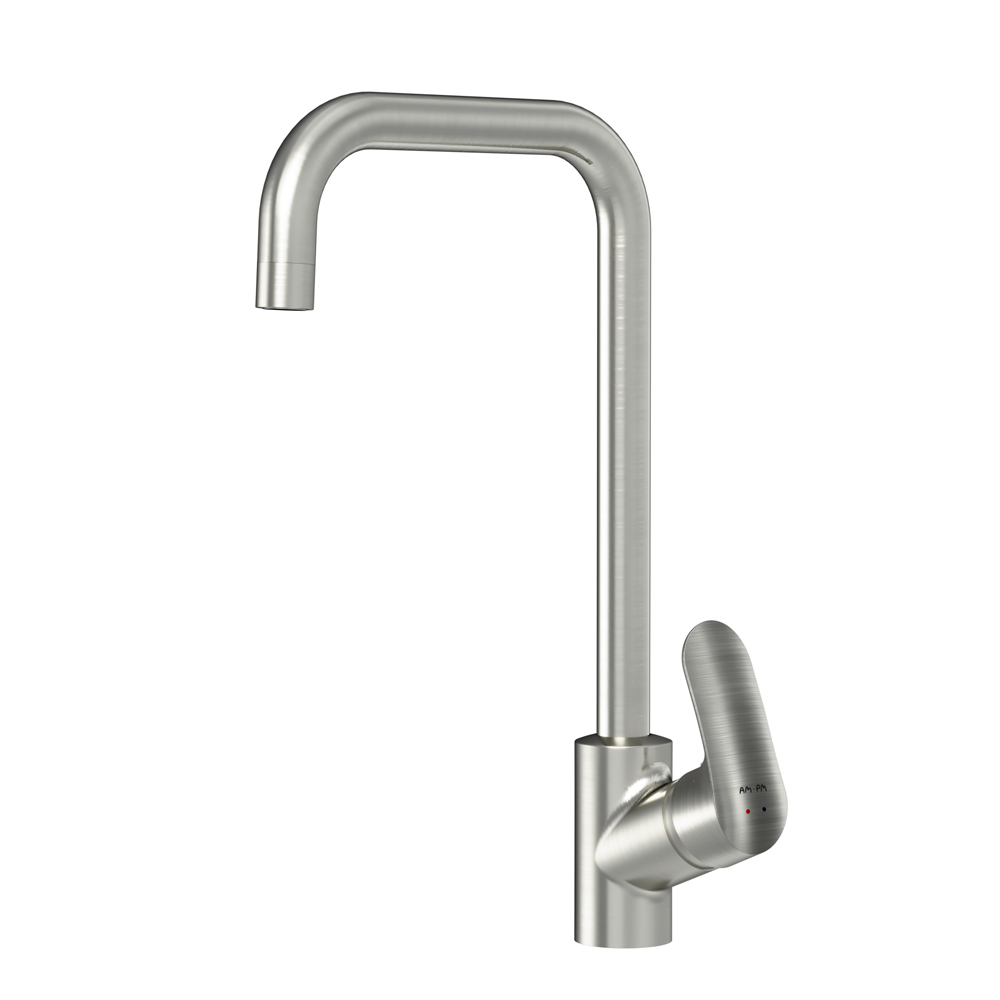 original-21747.jpg Смеситель для кухни AM.PM Like сатин с высоким изливом однорычажный (F8006011) — изображение 1