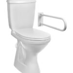 Унитаз-компакт Оскольская керамика Персона Стандарт с косым выпуском с сиденьем полипропилен с поручнем (16726)