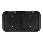 Розетка Svet накладная черная с крышкой (EV 0366-6621)