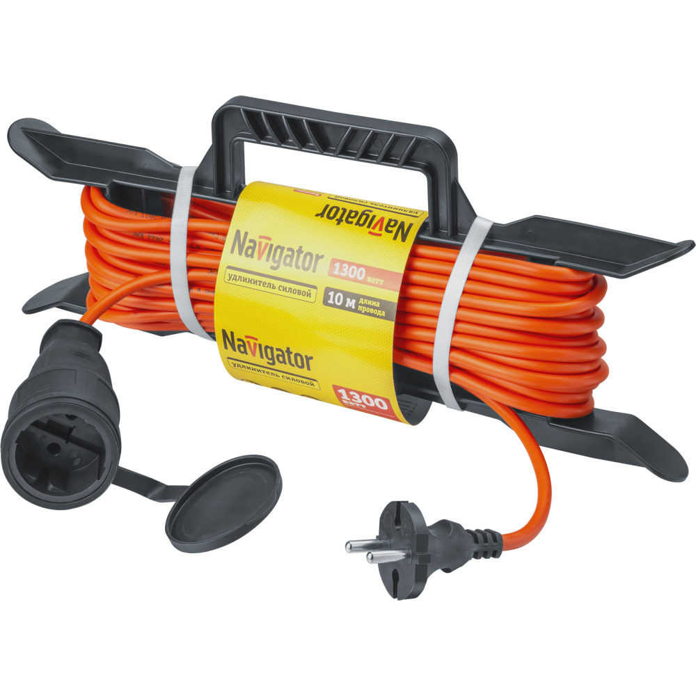 original-22328.jpg Удлинитель Navigator без заземления 10 м на катушке 1,3 кВт 1 розетка ПВС 2х0,75 кв.мм IP44 — изображение 1