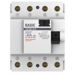 УЗО EKF Basic ВДT-40 63А 3P+N тип AC 100 мА 4,5 кА компактное (elcb-4-63-100e-sim)