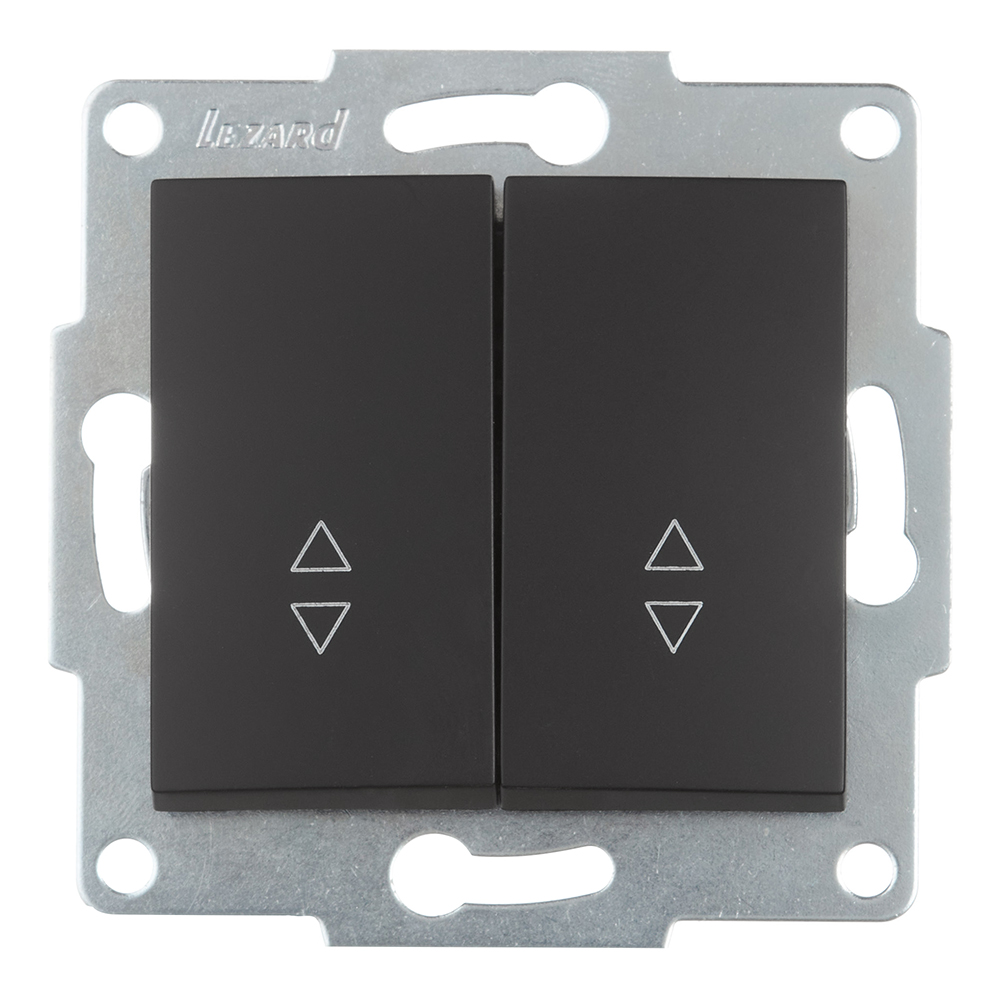 original-22442.jpg Переключатель Lezard Karina двухклавишный встраиваемый черный бархат (707-4288-106) — изображение 1