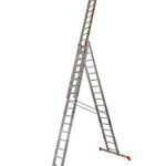 Лестница алюминиевая трансформер трехсекционная 17 ступеней Новая высота профессиональная