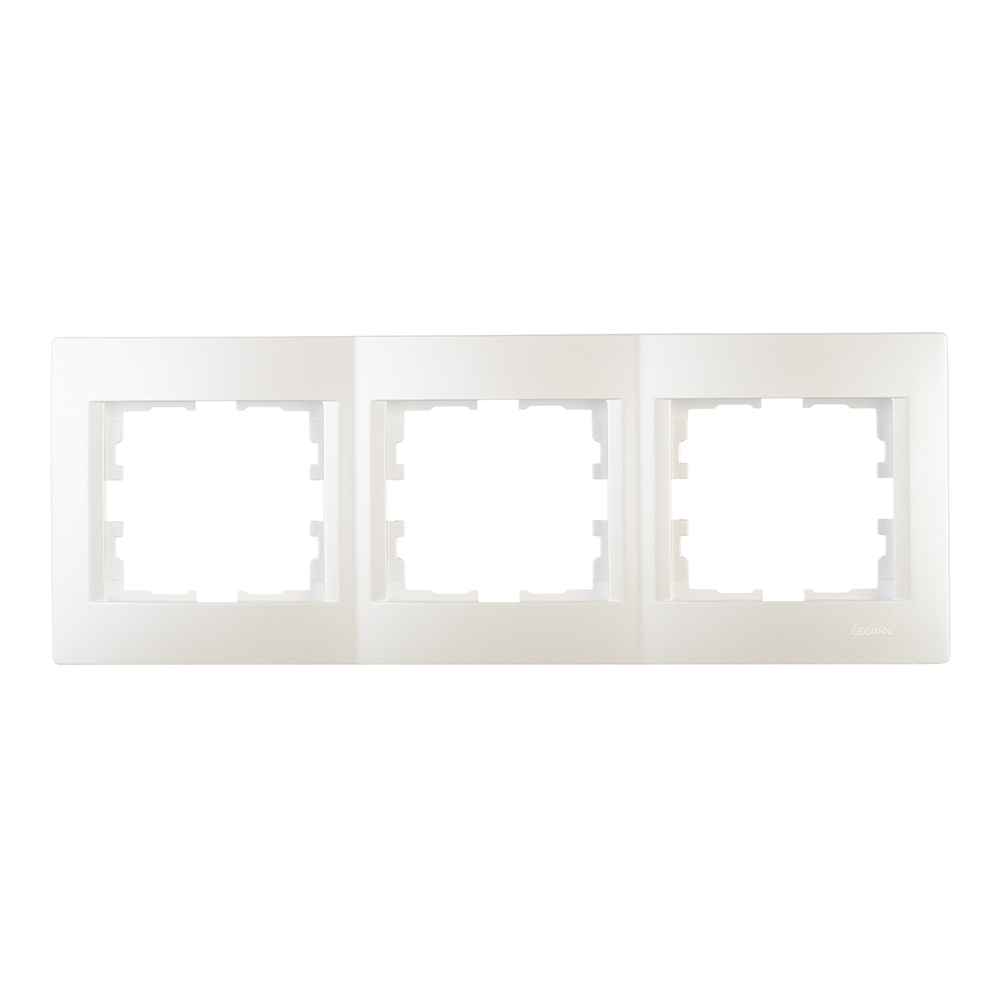 original-22522.jpg Рамка Lezard Karina трехместная жемчужно-белая (707-3000-148) — изображение 1