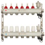 Коллекторная группа с расходомерами Ondo 1 ВР(г) х 6 выходов 3/4 НР(ш) ЕК х 1 ВР(г)