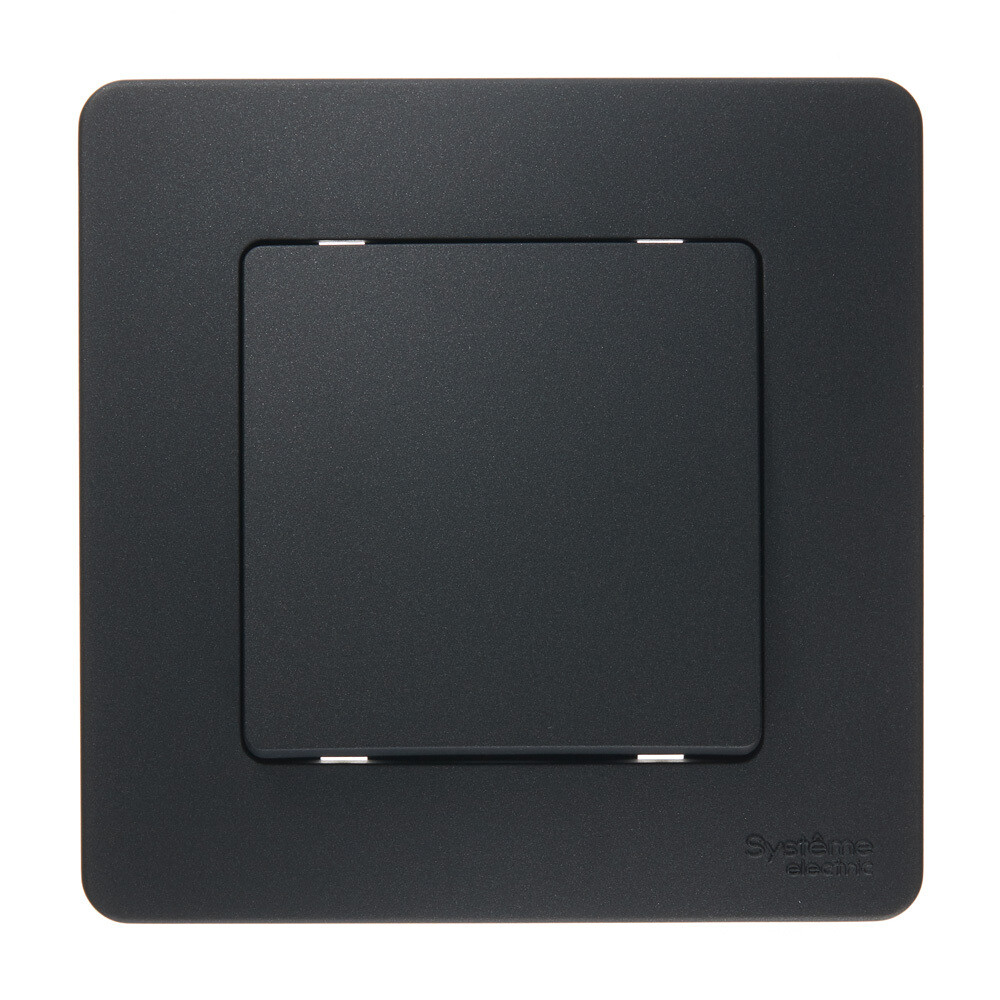 original-22596.jpg Выключатель Systeme Electric Blanca одноклавишный встраиваемый антрацит (BLNVS010106) — изображение 1