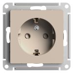 Розетка Systeme Electric AtlasDesign встраиваемая песочная со шторками (ATN001245)