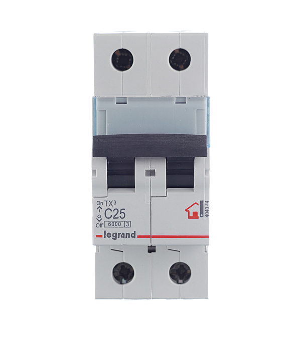 original-22790.jpg Автоматический выключатель модульный Legrand TX3 2P 25А тип C 6 кА 230/400 В (404044) — изображение 1