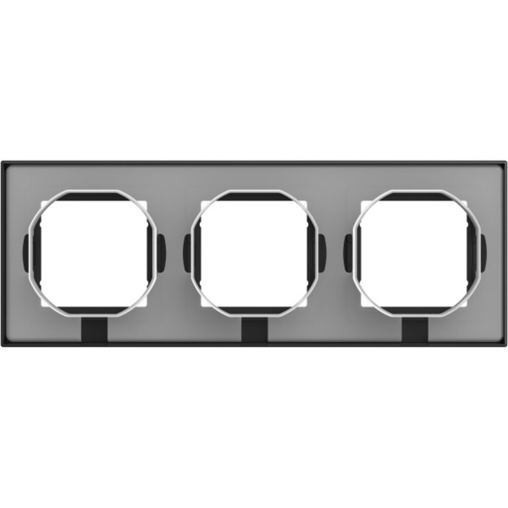 original-22879.jpg Рамка Systeme Electric AtlasDesign Aqua трехместная карбон (ATN441003) — изображение 1