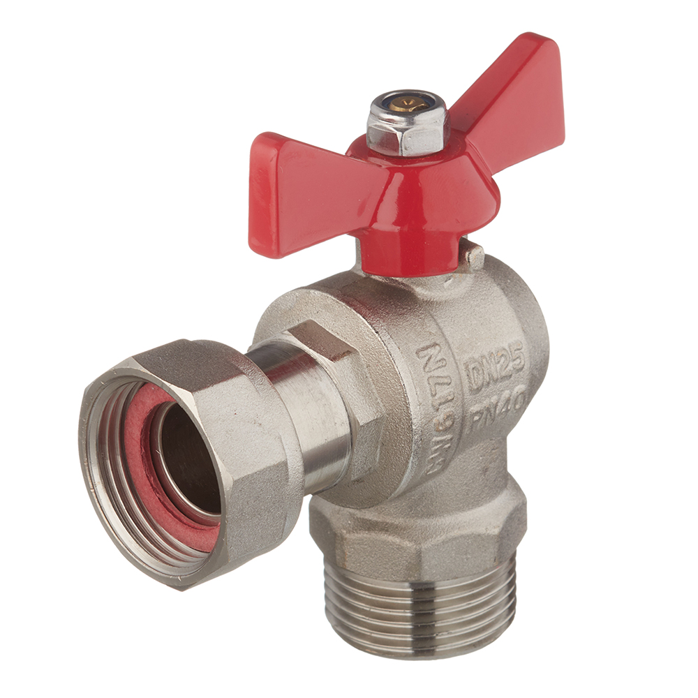 original-22888.jpg Кран шаровой латунный Valtec Base 1 ВР(г) х 1 НР(ш) бабочка с накидной гайкой угловой (VT.267.N.0606) — изображение 1