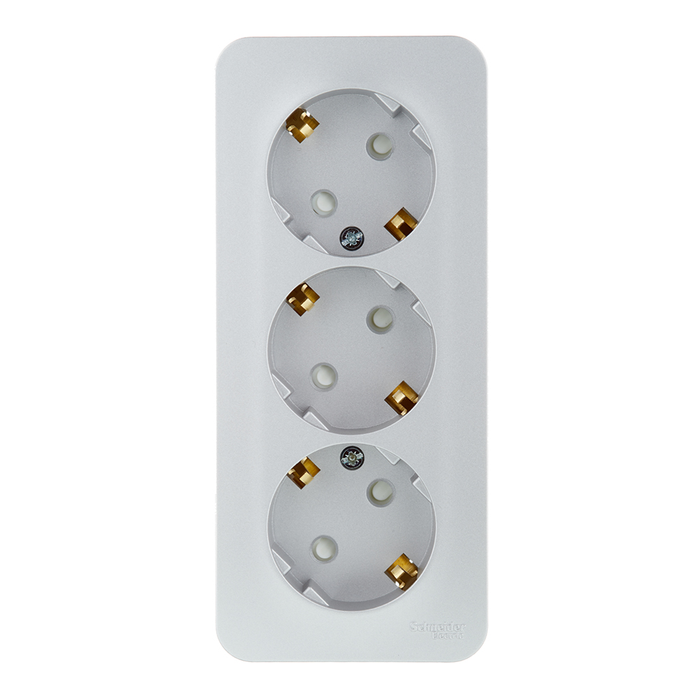 original-22932.jpg Розетка Systeme Electric Blanca накладная алюминий со шторками (BLNRA011313) — изображение 1