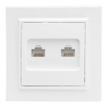 Розетка компьютерная EKF Минск встраиваемая белая 2хRJ45 (ERK02-035-10)