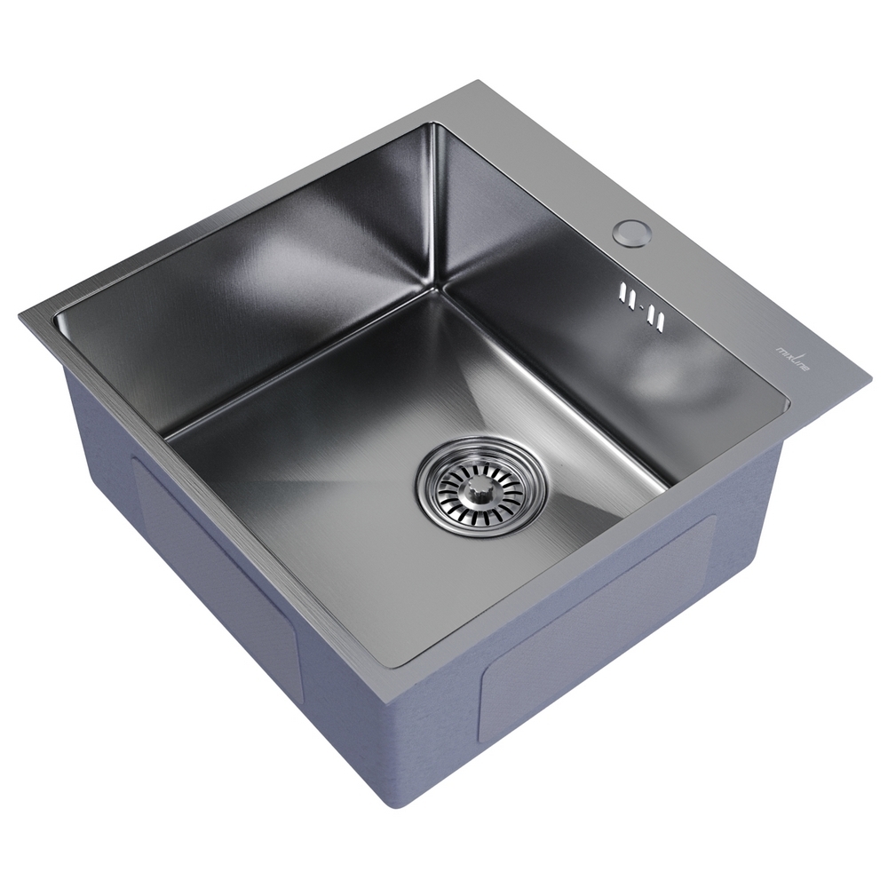 original-23147.jpg Мойка для кухни Mixline Pro 50х50х20 см врезная с сифоном сталь сатин (547229) — изображение 1