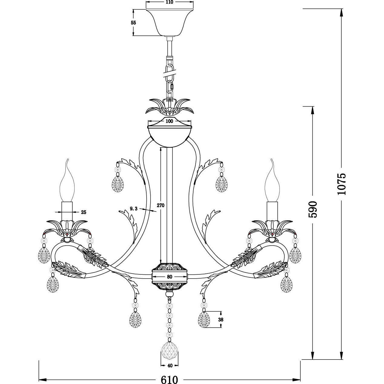 original-23355.jpg Люстра подвесная Freya Dezi E14 360 Вт 24 кв.м (FR3040-PL-06-WG) — изображение 1