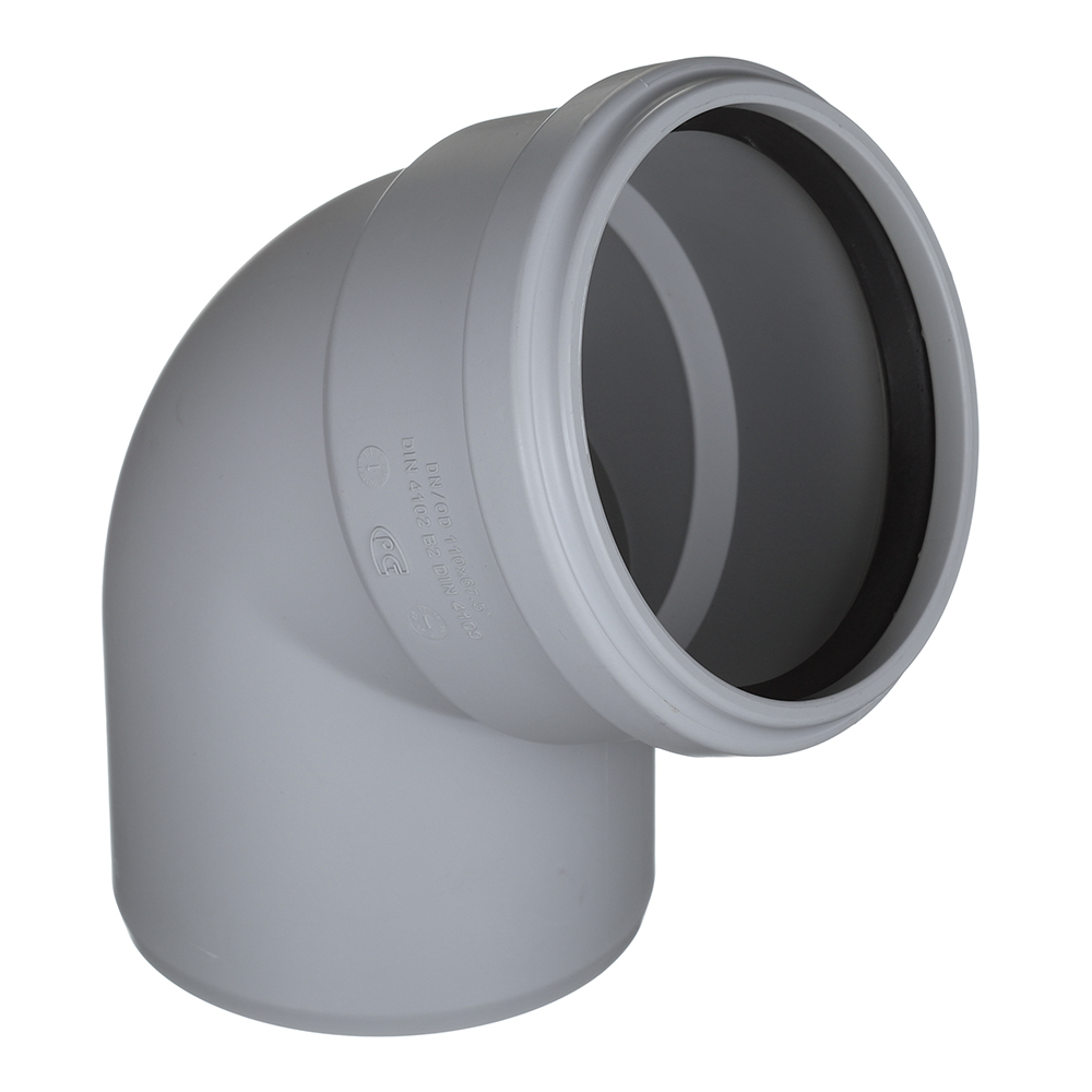 original-23500.jpg Отвод Pro Aqua Stilte Plus d110 мм 67° пластиковый шумопоглощающий для внутренней канализации — изображение 1