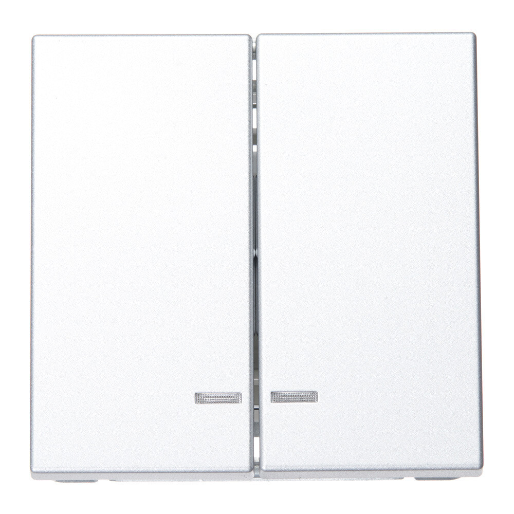 original-23579.jpg Выключатель Systeme Electric ArtGallery двухклавишный встраиваемый алюминий с подсветкой (GAL000353) — изображение 1