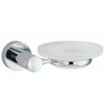 Мыльница для ванной WasserKraft Donau K-9400 с держателем стекло/металл хром (K-9429)