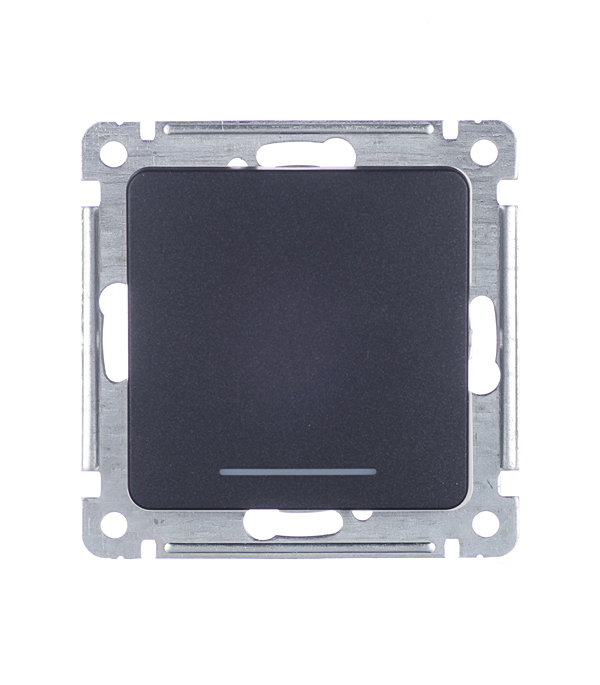 original-23717.jpg Выключатель Hegel Master одноклавишный встраиваемый черный с самовозвратом с подсветкой (ВС10-432-08) — изображение 1