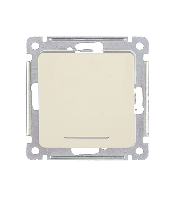 original-23805.jpg Выключатель Hegel Master одноклавишный встраиваемый слоновая кость с самовозвратом и подсветкой (ВС10-432-01) — изображение 1