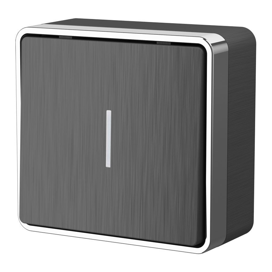 original-23841.jpg Выключатель Werkel Gallant одноклавишный накладной графит с подсветкой (a051335) — изображение 1