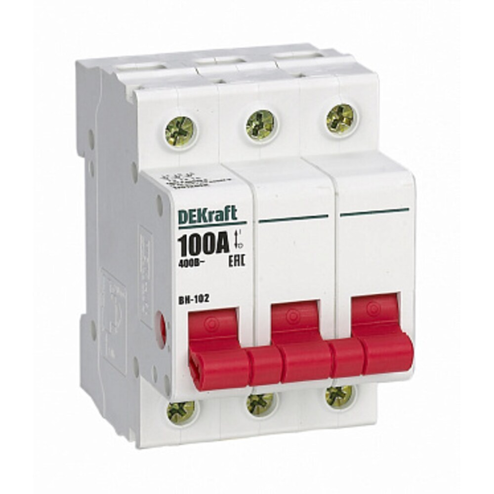 original-23941.jpg Выключатель-разъединитель Dekraft ВН-102 3P 100А 400 В на DIN-рейку (17012DEK) — изображение 1