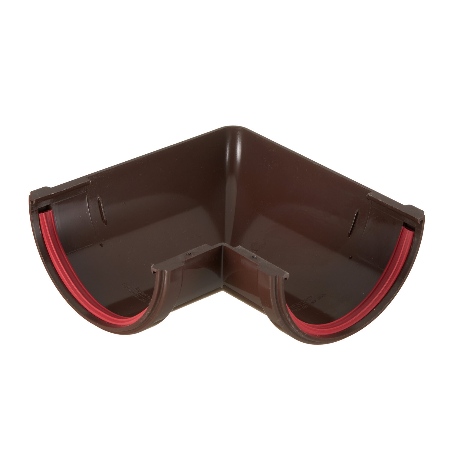 original-23953.jpg Угол желоба пластиковый d120 мм 90° Grand Line шоколад RAL 8017 — изображение 1