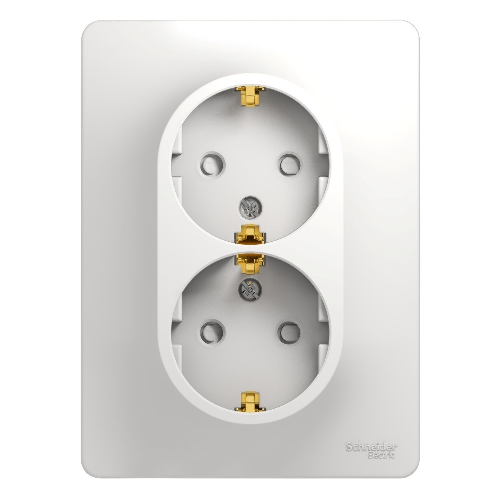 original-23974.jpg Розетка Systeme Electric Glossa встраиваемая белая со шторками (GSL000126) — изображение 1