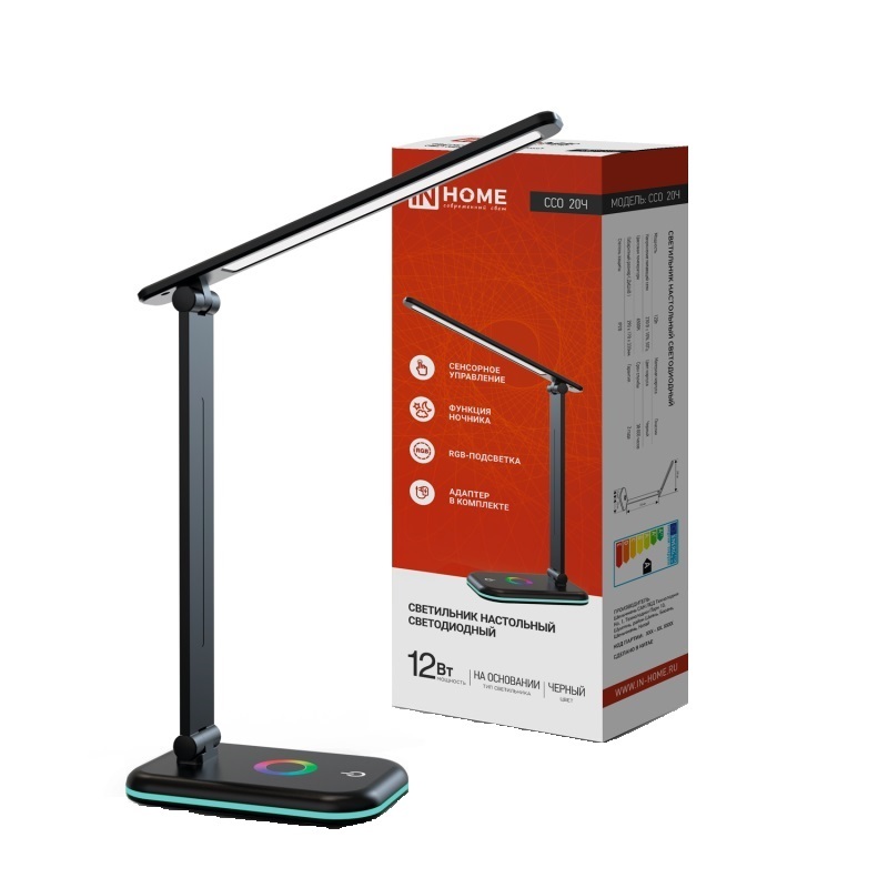 original-24101.jpg Лампа настольная светодиодная сенсорная 6500К 12 Вт IN HOME ССО (4690612041100) — изображение 1