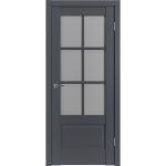 Дверь межкомнатная ER2 700х2000 мм ПВХ эмалекс оникс со стеклом с замком и петлями