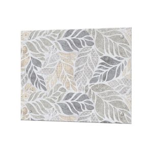 Панель стеновая закаленное стекло для кухни 500х600х4 мм листья в камне