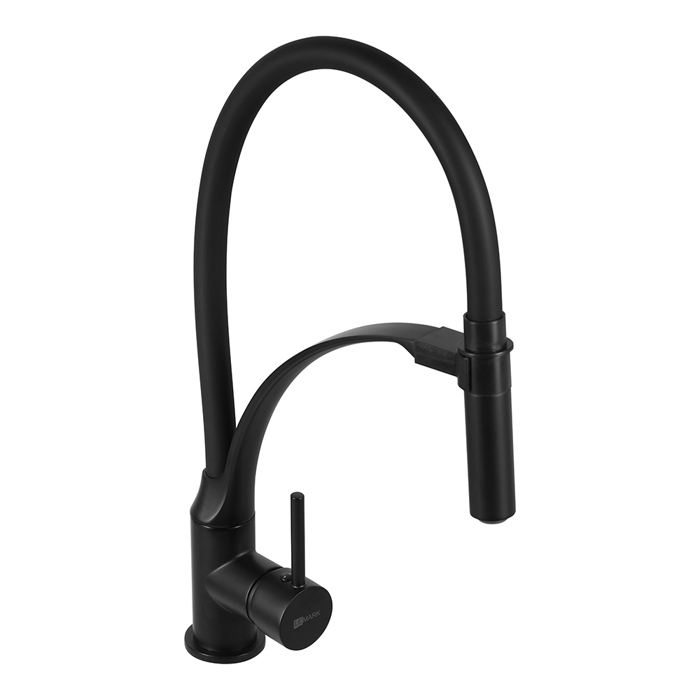 original-2422.jpg Смеситель для кухни Lemark Soul черный с гибким изливом однорычажный (LM6007BL) — изображение 1