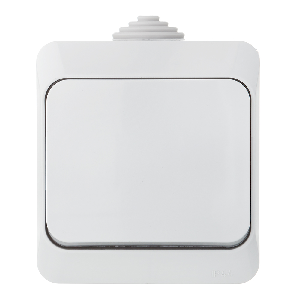 original-24222.jpg Переключатель Systeme Electric Этюд одноклавишный накладной серый (BA10-046C) — изображение 1